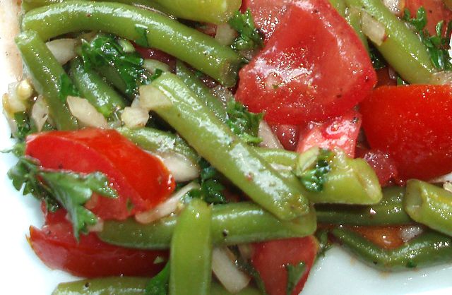 Salade de haricots verts et tomates
